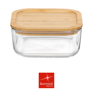 <b>Container</b> Quadro with Lid Bamboo Frigoverre Bormioli <b>Glass</b> 34.5 cl 10 x 5 h cm Hotel Catering Supplies Wholesale - Product Image 4