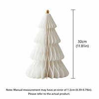 Décorations de Noël en papier, arbre de Noël 3D plié en nid d'abeille pour la décoration de Noël, décoration de table et décoration de la maison