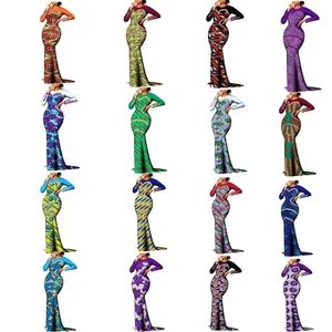 <span class=keywords><strong>Robe</strong></span> longue <span class=keywords><strong>sirène</strong></span> en coton africain imprimé <span class=keywords><strong>wax</strong></span> 2026 à manches longues et col rond avec sequins pour femme - Product Image 1
