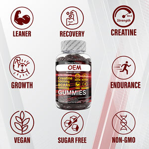 Creatine Gummies 5000mg Creatine Monohydraat 1000mg BCAA's per portie - Kauwbaar, vegan, suikervrij, gemengde bessensmaak - Product Image 3