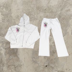 ชุดเสื้อผ้าแนวสตรีทของผู้ชาย2ชิ้นผ้าขน100% ผ้าเทอร์รี่มีซิปหน้าพิมพ์โลโก้ตามสั่งฤดูใบไม้ร่วง - Product Image 2