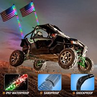 Fouet lumineux LED étanche 3 pieds 4 pieds pour UTV, lampe tout-terrain, télécommande Bluetooth, lumières RGB