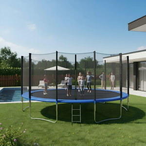 Trampoline de fitness pliable de qualité commerciale de 16 pieds pour enfants et adultes, grand modèle en PVC avec protection, durable, pour l'extérieur, pour le sport, pour filles et garçons - Product Image 3