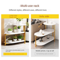 Table d'appoint ovale moderne à 3 niveaux avec bord épais, table basse portable pour salon, mobilier écologique