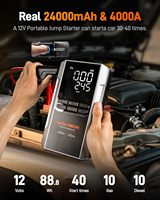 WOLFBOX MegaVolt24 Air 4000A Démarreur de Batterie Portable pour Voiture 12V Charge Rapide Affichage LED Compresseur d'Air 160PSI Démarreur d'Urgence 10L