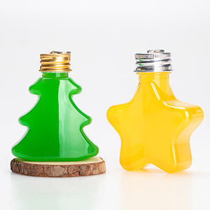 Botellas de plástico con cuerda roja, bolas de Navidad, árbol, estrella, campana, transparente, único, 50ml, venta al por mayor - Product Image 1