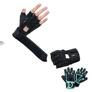 Gants de fitness demi-doigts légers pour hommes épaissie Polyester Palm Pad Poignet Wrap Support anti-dérapant Caractéristique Gym Main Gants - Product Image 4