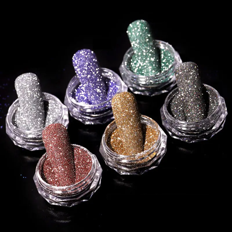 Vente chaude Nail Decorator Nail Art Glitter Crystal Crushed Diamonds Poudre Effet du système d'ongles en verre cassé