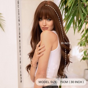 Perruque synthétique Lolita marron bouclée naturelle de 75 cm, résistante à la chaleur, pour cosplay, fête d'Halloween, style <span class=keywords><strong>anime</strong></span>, vente en gros - Product Image 3