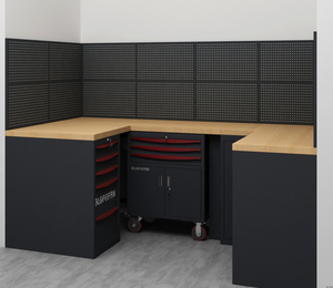 Banc de travail combiné en métal de 52 cm de profondeur, multifonctionnel, grand espace de rangement, poste de travail pour l'entretien des véhicules - Product Image 3