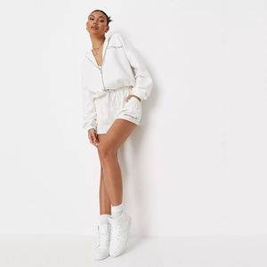 Felpe con cappuccio <span class=keywords><strong>oversize</strong></span> in cotone organico da donna felpe e Pullover <span class=keywords><strong>felpa</strong></span> da donna Set corto da donna - Product Image 4