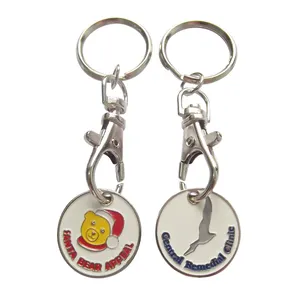 Promotional custom logo supermarket shopping cart token soft enamel trolley coin metal trolley token