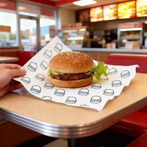 Papier ciré réutilisable anti-graisse pour emballage alimentaire, rouleaux de poulet, boulettes de riz, hamburgers, sandwichs, tapis de restaurant, conception de logo gratuite - Product Image 5