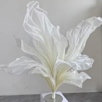 Bunga Organza Raksasa Berkualitas Tinggi dengan Stand, Desain Elegan untuk Dekorasi Pernikahan dan Fotografi
