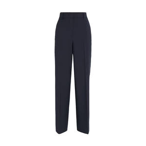 กางเกงขายาวทรงตรงสำหรับผู้หญิง ผ้าขนสัตว์/โพลีเอสเตอร์ ระบายอากาศได้ดี เป็นมิตรกับสิ่งแวดล้อม ป้องกันรอยยับ ใส่สบาย ยืดหยุ่นได้ เหมาะสำหรับใส่ในชีวิตประจำวัน - Product Image 1