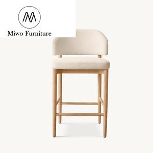 Tabouret de comptoir en bois de style moderne pour la cuisine Villa Club à usage commercial <span class=keywords><strong>Chaise</strong></span> en tissu avec comptoir de bar et bistrot - Product Image 3