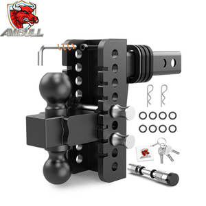 Ambull Factory Vente en gros de qualité supérieure : <span class=keywords><strong>Attelage</strong></span> de remorque réglable à double boule pour récepteur de 2 pouces, <span class=keywords><strong>attelage</strong></span> de camion de 8 pouces - Product Image 1