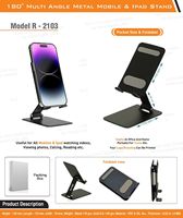 Support de téléphone portable en métal doré de qualité supérieure, réglable, pour bureau, tablette, usage domestique ou professionnel