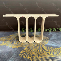 Table console en marbre naturel de luxe, forme arquée, meubles pour entrée, couloir, salon, bureau, design 80 pouces