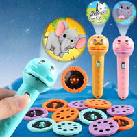 Mini projecteur torche pour enfants, lampe de poche en forme d'animal de dessin animé, jouet éducatif, cadeau de fête