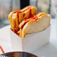 Boîte d'emballage Bento Sandwich Toast petit déjeuner boîte avec couvercle de haute qualité