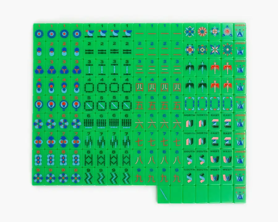 אריחי מגונג אקרילי ירוק 39 40 40 42 מ "מ מאג 'ונג שולחן משחק לוח
