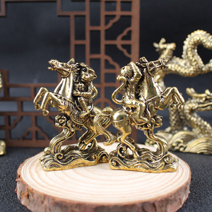 Brass Horse Figure 2Pcs Tabletop Decor Home <b>Ornament</b> Craft Gift - Product Image 2