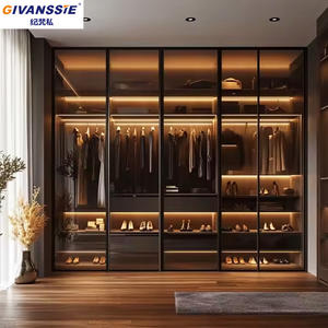 Armario Modular <span class=keywords><strong>Extensible</strong></span> de Madera de Alta Gama para Dormitorio de Apartamento, con Puerta de Melamina para Vestir - Product Image 5