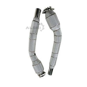 Adecuado para <span class=keywords><strong>Jaguar</strong></span> <span class=keywords><strong>XK</strong></span> XKR 5,0 T 2009-2014 bajante de acero inoxidable con escudo térmico bajante de escape de coche - Product Image 6