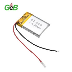 GEB OEM 3.7V 200毫安时402030锂电池环保安全锂聚合物可充电电池耳机3.7V