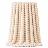 Plaid en polaire bulle super doux, décoratif texturé 3D à pompons, confortable pour canapé et lit, en flanelle à pois, pour la décoration intérieure
