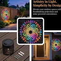 Applique murale extérieure LED à motif Mandala solaire, changeant de couleur, en métal ajouré, pour jardin, patio, cour et décoration de fêtes