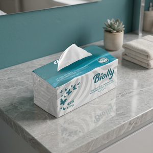 Biolly 425 pièces de mouchoirs en coton pour le visage - Texture soyeuse - Triple épaisseur - Résistance maximale - Product Image 2