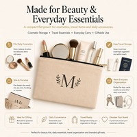 Pochette cosmétique personnalisée en toile avec fermeture éclair métallique pour la promotion de marques de cosmétiques, pochette de maquillage pour le rangement des rouges à lèvres et des pinceaux de maquillage