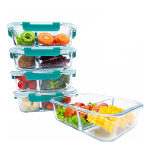 Lò Vi Sóng 2 Ngăn Glass Hộp Ăn Trưa Cho Sinh Viên <span class=keywords><strong>Container</strong></span> Thực Phẩm Bán Buôn - Product Image 3