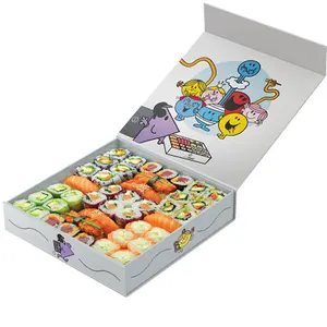 HENGXING Wholesale Square Shape Paper Sushi Takeaway Box Sushi Packaging Box