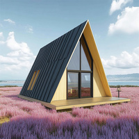 Casas de contenedores de estructura de acero modulares modernas de China Diseño único Village Triangle Kit de bajo costo Casas hechas de panel sándwich