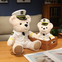 Vente en gros OEM/ODM peluche douce ours en peluche jouet uniforme personnalisé capitaine pilote ours en peluche Mr. hôtesse de l'air peluche ours poupée
