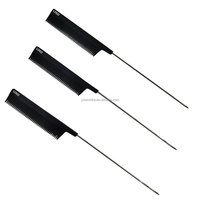 Brosse à queue de rat en acier doré avec logo personnalisé pour coiffure, en plastique, pour tressage, avec boucle en carbone, AWYQYH RTC-B, pour salon de coiffure