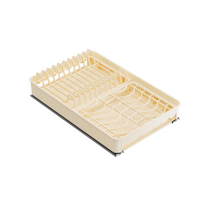 Pull Out Dish Rack Cabinet Organizer Extendable <b>Drawer</b> Rack Rectangle PP Removable Draining Rack Kitchen Storage Solution - Product Image 5