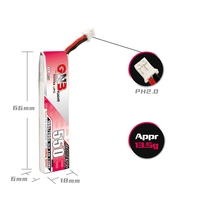 Batterie LiPo GNB 1S 3.8V HV 550MAH 100C FPV avec câble PH2.0 pour mini-quads, drones FPV, hélicoptères et quadcoptères