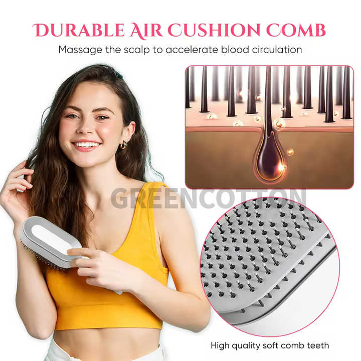 Self Cleaning Hair Brush for Women 3D Air Cushion Massage Comb Anti