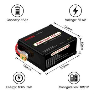 Özelleştirilmiş 66.6V 16Ah 16000mAh 10C Drone Pili Yüksek Enerji Yoğunluklu Li-ion Paket, İHA Çok Rotorlu VTOL Tarım İlaçlama Cihazı için - Product Image 5