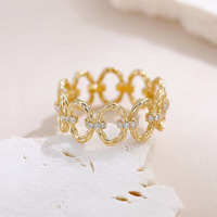 Bague de fiançailles et de mariage pour femme en or jaune 18 carats plaqué, avec diamant de laboratoire unique entrelacé et tressé, design romantique