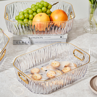 Vierkante PET fruit schaal dienblad ecologisch modern luxe feestgebruik transparant salontafel snack schaal