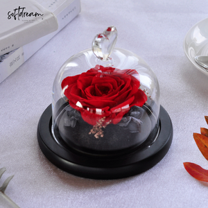 Rosa Stabilizzata Artigianale Sotto Cupola di Vetro, Ornamento Creativo per Regali all'Ingrosso, Ideale per San Valentino e Festa della Mamma - Product Image 3