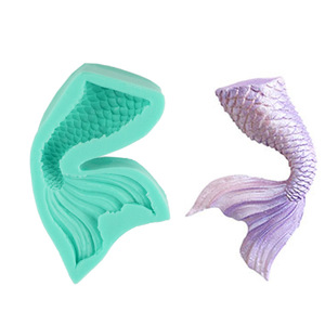 Mermaid Curved Tail Fondant Cake Silicone Mold Green For Themed Party Cake Decorating - Product Image 5