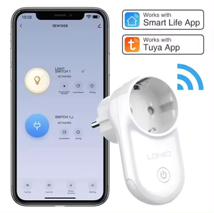 Ln tomada inteligente <span class=keywords><strong>wifi</strong></span> smart eu, controle remoto de longo alcance, tomada de saída <span class=keywords><strong>wifi</strong></span>, lâmpada noturna led - Product Image 1