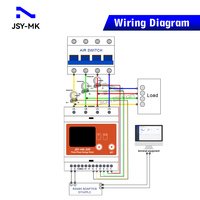 Amperímetro inteligente con monitor de energía, medidor de energía con pantalla LCD, protocolo de comunicación RS485 Modbus-RTU, medidor de energía trifásico