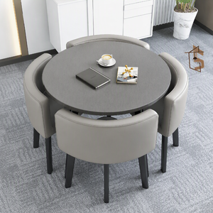 <span class=keywords><strong>Tavolo</strong></span> da Pranzo Rotondo di Lusso 2026 da Fabbrica Cinese, Diametro 90cm, in MDF e Pelle PU, Set <span class=keywords><strong>Tavolo</strong></span> da Pranzo Rotondo per <span class=keywords><strong>Cucina</strong></span> - Product Image 2